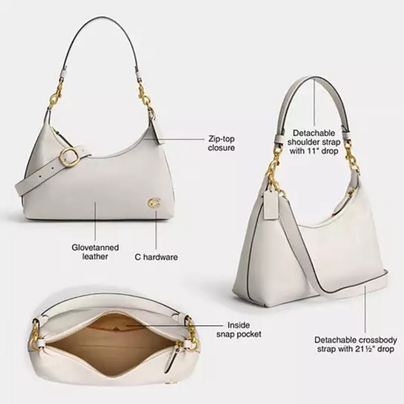 NWT Coach Black Shoulder Bag with Gold Accents Juliet Shoulder Bag - Picture 9 of 14